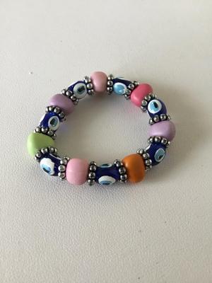 Handmade colorful stretchy beaded bracelet