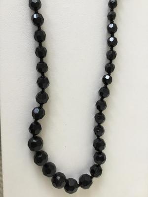 Faux beaded statement black necklace