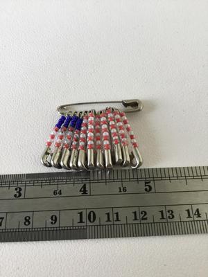 Vintage safety clip beaded flag