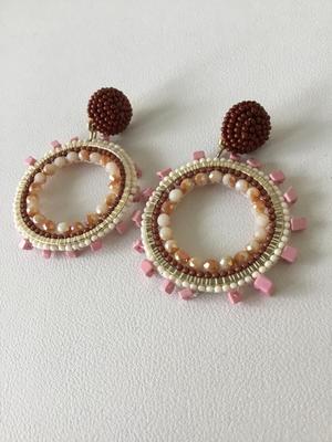 Beautiful light pink hoop earrings