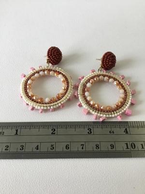 Beautiful light pink hoop earrings