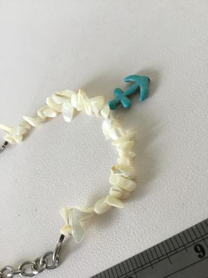 Unmarked quartz type anchor charm necklace