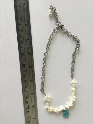 Unmarked quartz type anchor charm necklace