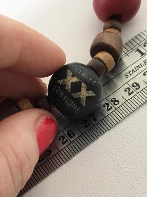 XX marked wooden type beaded fashion necklace