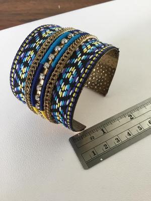 Beautiful blue and yellow statement cuff
