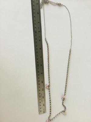 Light pink rhinestone butterfly fashion necklace