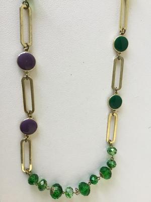 Purple and green fashion necklace