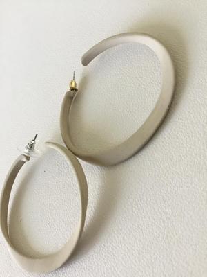 Beautiful gray hoop earrings