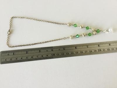 Beautiful green and gold tone faux beaded fashion necklace
