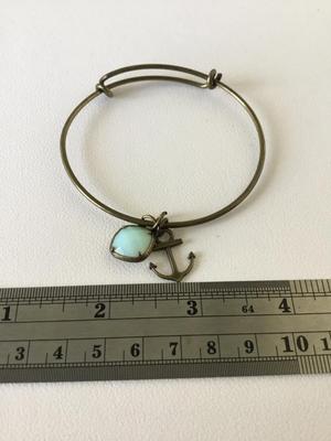 Bronze tone anchor charm bracelet