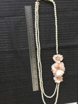 Beautiful faux pearl long 2 strand necklace