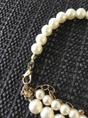 Beautiful faux pearl long 2 strand necklace