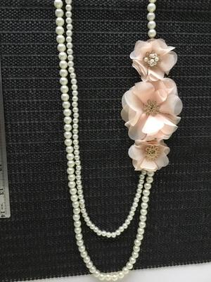 Beautiful faux pearl long 2 strand necklace