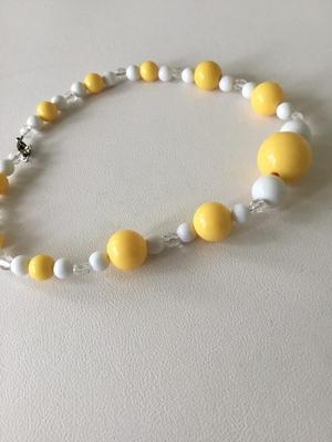 Yellow choker beaded necklace