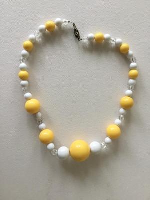 Yellow choker beaded necklace