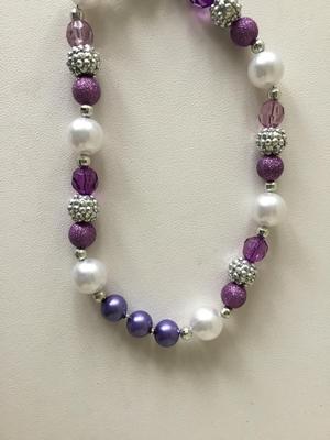 Beautiful purple beaded collar necklace