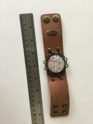 Plunder. Marked leather bracelet