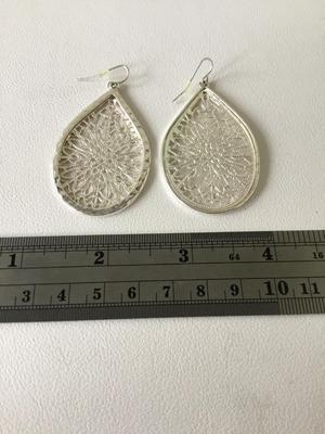 Silver tone fashion earrings