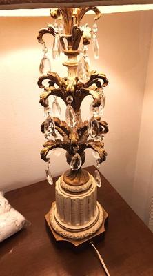 Lot #237 Pair of Vintage Lamps -Crystal Prisms - working condition