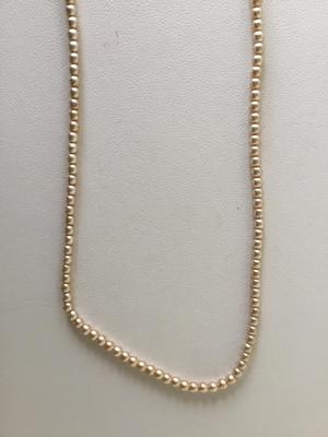 Champagne colored beaded long fashion necklace