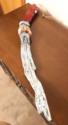 Lot #244 Lot of 2 Driftwood Art Pieces - Santa Claus - both signed