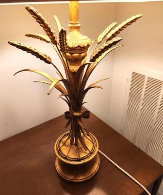 Lot #246 Table Lamp with Wheat Sheaf Motif