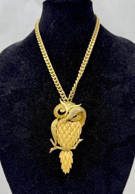 Vintage Retro Owl Necklace Mid-century