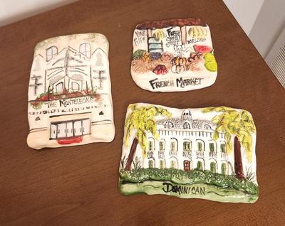 Lot #258 Lot of 3 Clay Creations-style plaques - Monteleone, French Market, Dominican