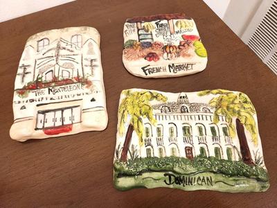 Lot #258 Lot of 3 Clay Creations-style plaques - Monteleone, French Market, Dominican