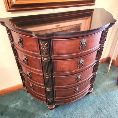 Lot #259 Contemporary Demi-Lune Wide Table - 4 drawers