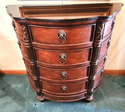 Lot #259 Contemporary Demi-Lune Wide Table - 4 drawers