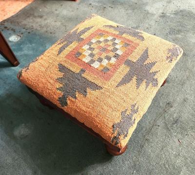 Lot #261 Vintage Footstool with Southwest upholstery