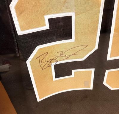 Lot #266 New Orleans Saints Football Reggie Bush Jersey - autographed - Shadow Box Frame - COA