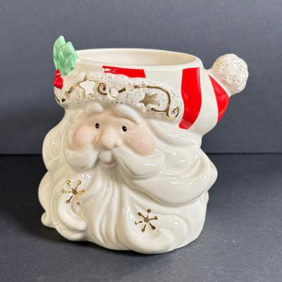 LOT 4D: Lenox Holiday: Occasions Santa Votive, 1997 Angel Mug, Pinecone and Holly Basket Dish, Special Bowl, Snowman & We Three Kings...
