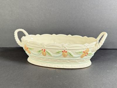 LOT 4D: Lenox Holiday: Occasions Santa Votive, 1997 Angel Mug, Pinecone and Holly Basket Dish, Special Bowl, Snowman & We Three Kings...