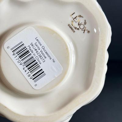 LOT 4D: Lenox Holiday: Occasions Santa Votive, 1997 Angel Mug, Pinecone and Holly Basket Dish, Special Bowl, Snowman & We Three Kings...