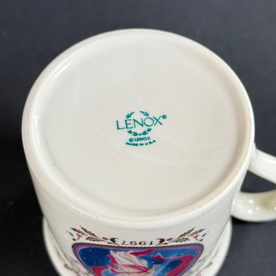 LOT 4D: Lenox Holiday: Occasions Santa Votive, 1997 Angel Mug, Pinecone and Holly Basket Dish, Special Bowl, Snowman & We Three Kings...