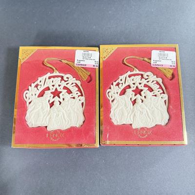 LOT 4D: Lenox Holiday: Occasions Santa Votive, 1997 Angel Mug, Pinecone and Holly Basket Dish, Special Bowl, Snowman & We Three Kings...