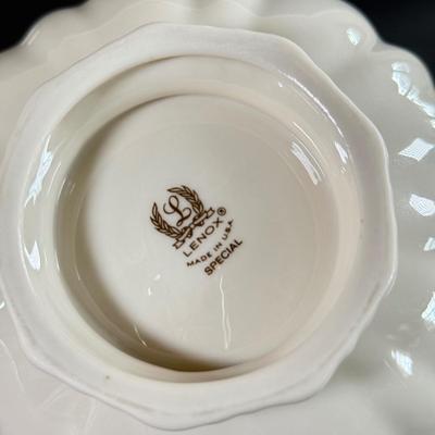 LOT 4D: Lenox Holiday: Occasions Santa Votive, 1997 Angel Mug, Pinecone and Holly Basket Dish, Special Bowl, Snowman & We Three Kings...