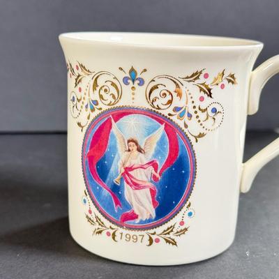 LOT 4D: Lenox Holiday: Occasions Santa Votive, 1997 Angel Mug, Pinecone and Holly Basket Dish, Special Bowl, Snowman & We Three Kings...