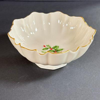 LOT 4D: Lenox Holiday: Occasions Santa Votive, 1997 Angel Mug, Pinecone and Holly Basket Dish, Special Bowl, Snowman & We Three Kings...