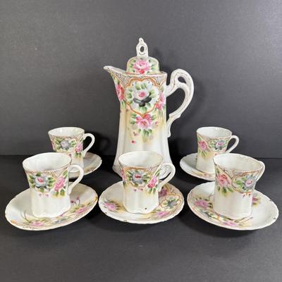 LOT 5D: Vintage Hand Painted Japanese Floral Tea Set