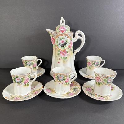 LOT 5D: Vintage Hand Painted Japanese Floral Tea Set