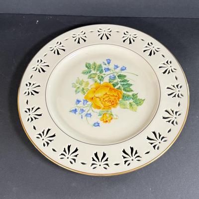 LOT 8D: Lenox Collection: 1997 Mother's Day Plate, Limited Edition 5000 "Victorian Beauty" Pierced Plate w/ Matching Bowl,...