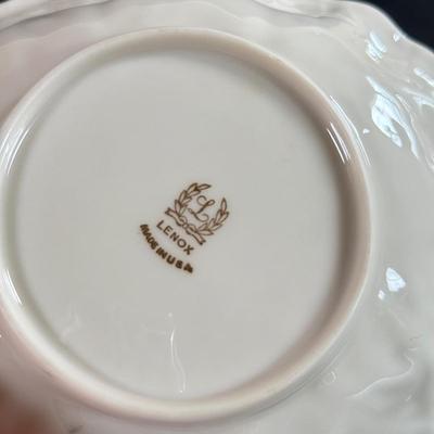 LOT 12D: Lenox Collection: Woodland Vase, Trinket Tray, Small Bowl & Long Platter