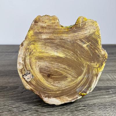 LOT 14D: Vintage / MCM 1960s California Originals Scottie/Yorkie Dog Green and Orange Lava Drip Glaze Hanging Ashtray