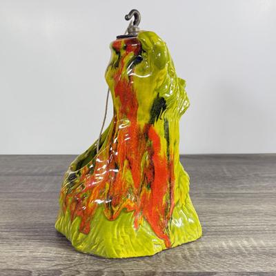 LOT 14D: Vintage / MCM 1960s California Originals Scottie/Yorkie Dog Green and Orange Lava Drip Glaze Hanging Ashtray