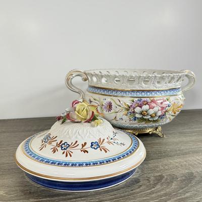 LOT 15D: Vintage Signed Italian Majolica Tureen