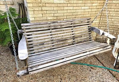 Lot #273 Vintage Cypress Porch Swing with Chains