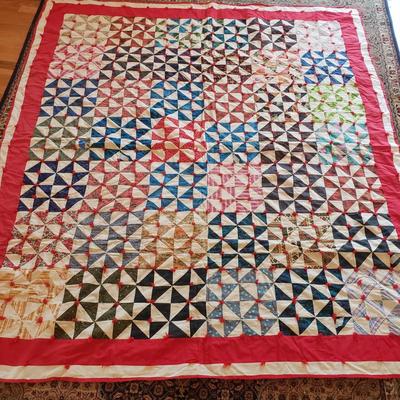 Oak Quilt Rack and Two Handmade Quilts (PB-KD)